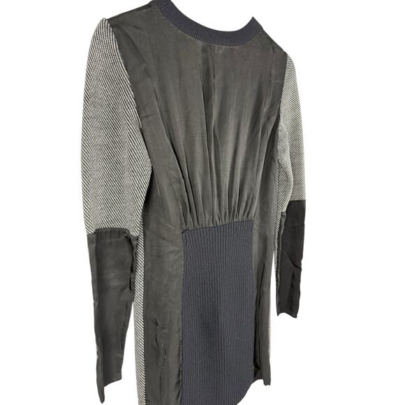 3.1 Phillip Lim Luxury Wool Silk Blend Sweater Dress Black & White Size Medium - Picture 8 of 9